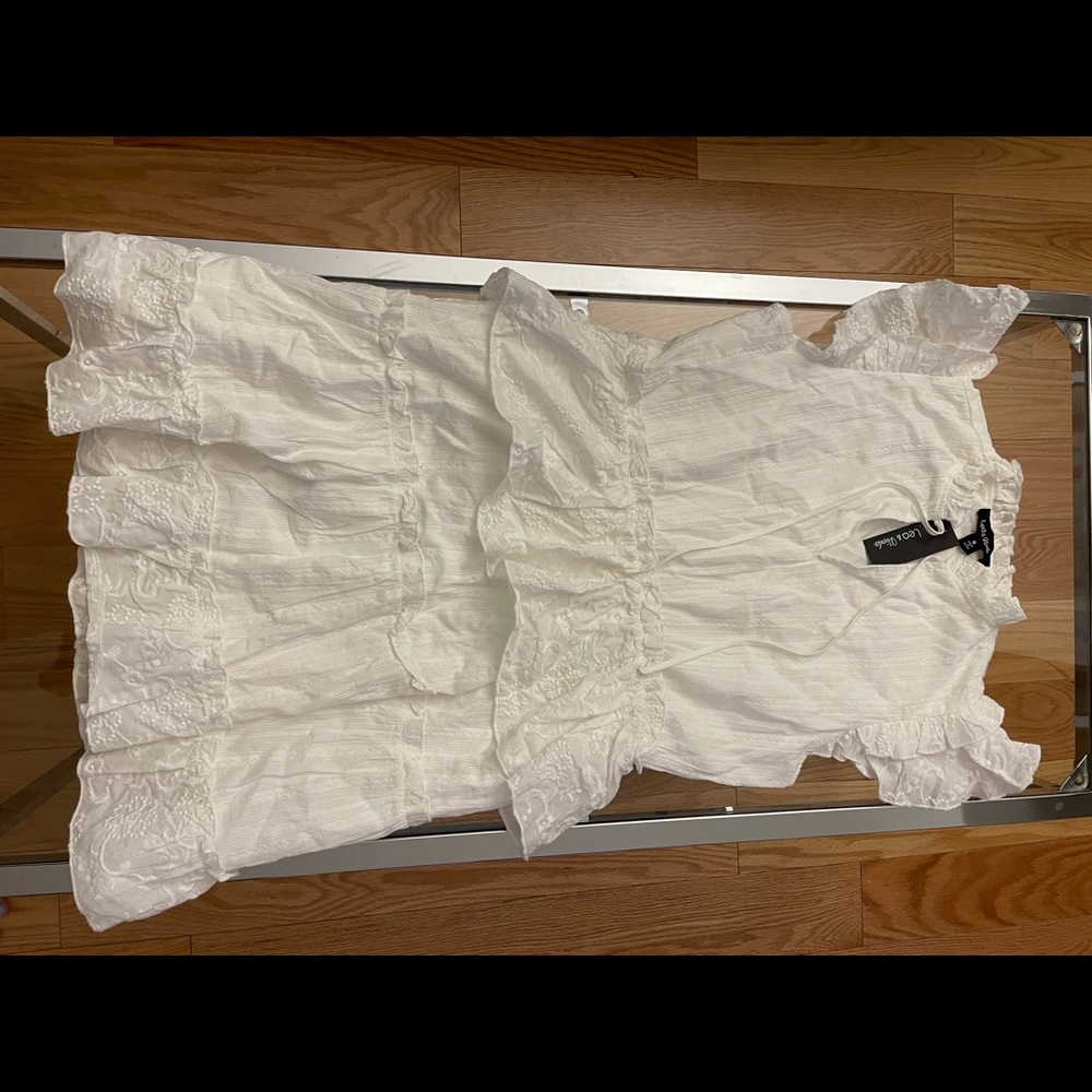New white ruffle dress
